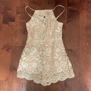 Creme-gold shiny romper